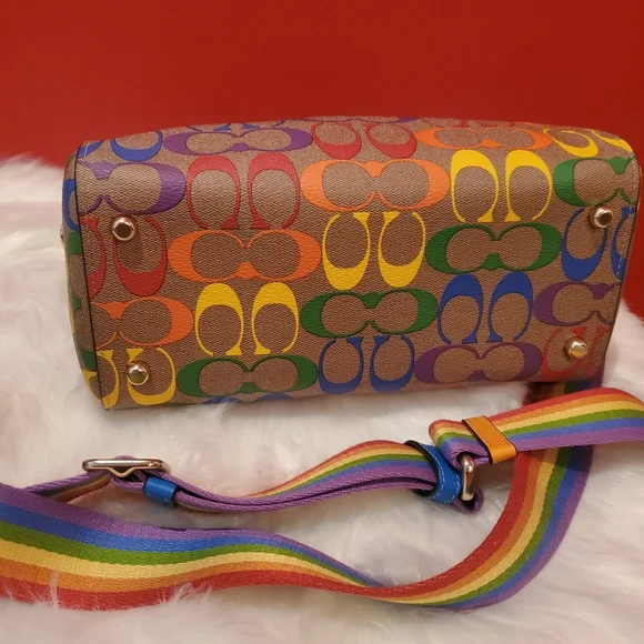 Coach Rainbow Rowan Satchel Convertible in Crossbody Bag